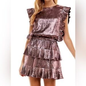Metallic Ruffle Dress